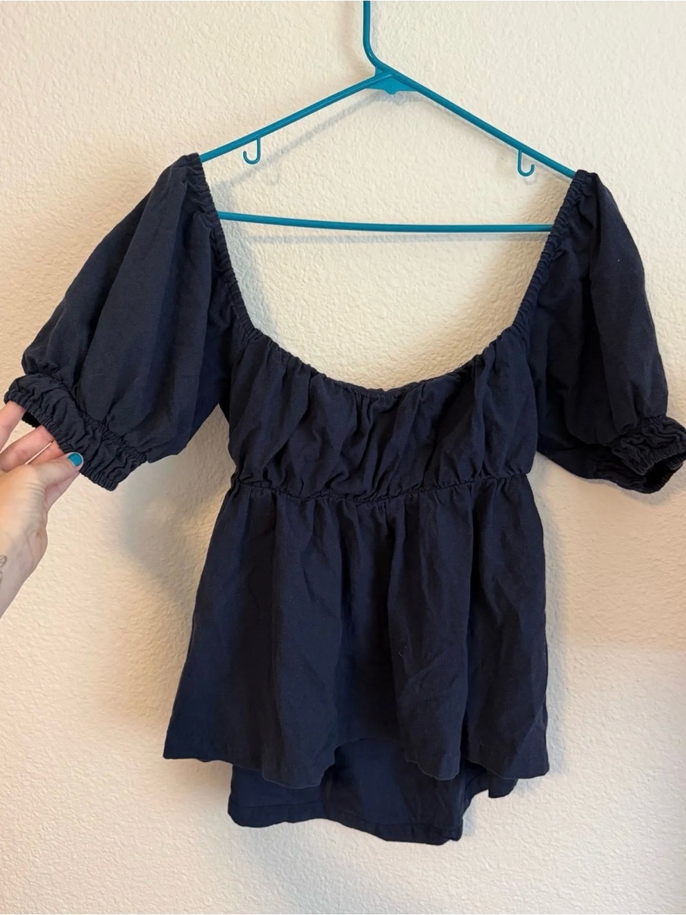 Free People Donnie Top Navy Blue